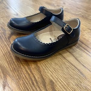 Girls leather Navy Mary Jane - Footmates Allie